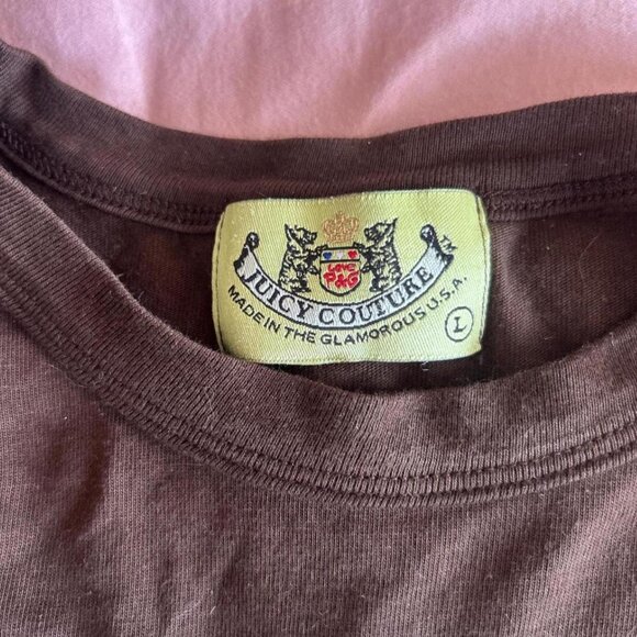 RARE Vintage Juicy Couture "Juicy Brat" Long Sleeve Top with Glitter Text - Picture 4 of 4